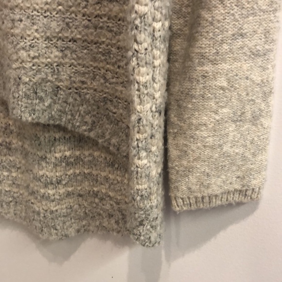 Line The Label Grey Boucle Striped Raglan Turtleneck Sweater - Picture 5 of 9